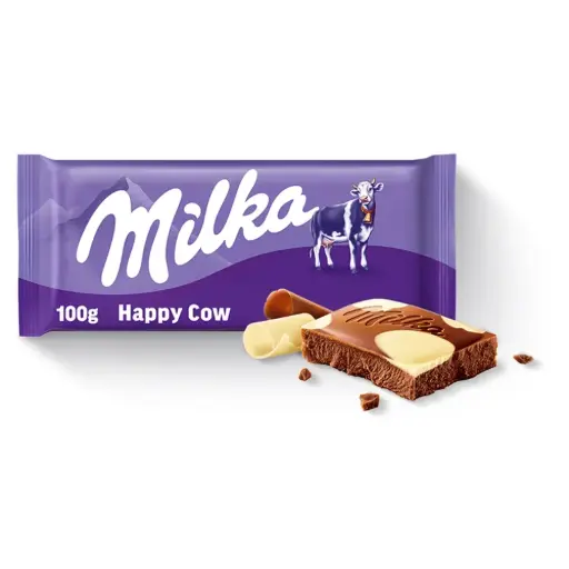 Milka Happy Cow Milk and White Chocolate Bar 3.5 Ounce Chocolate Bar